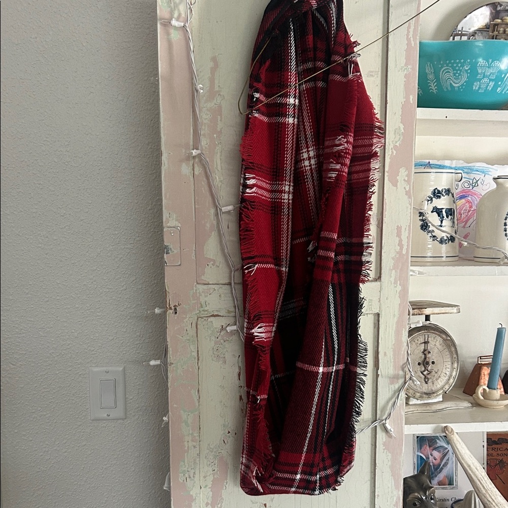 Red and Black Plaid Scarf